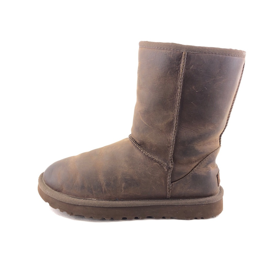 UGG Classic Short Brown Leather Winter Boots 7
